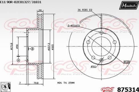 Maxtech 875314.0080 - Əyləc Diski furqanavto.az