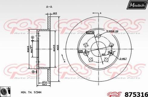 Maxtech 875316.0060 - Əyləc Diski furqanavto.az