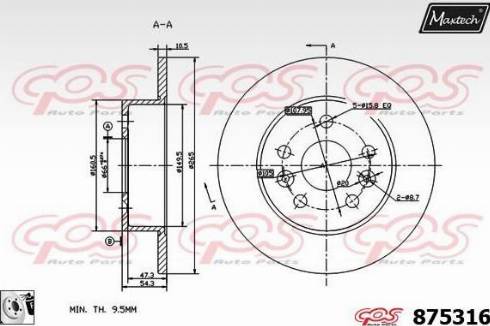 Maxtech 875316.0080 - Əyləc Diski furqanavto.az