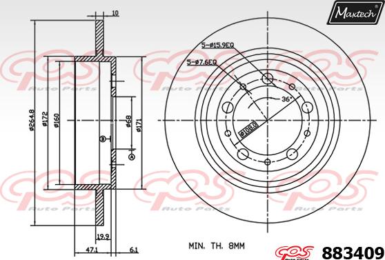 Maxtech 875316 - Əyləc Diski furqanavto.az