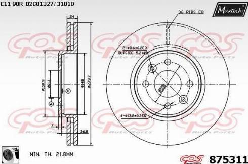 Maxtech 875311.0060 - Əyləc Diski furqanavto.az