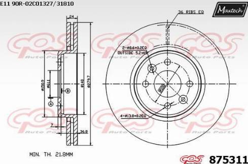 Maxtech 875311.0000 - Əyləc Diski furqanavto.az