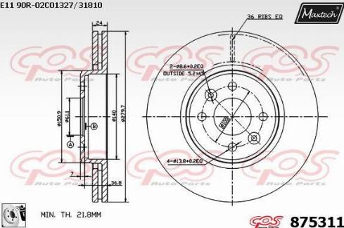 Maxtech 875311.0080 - Əyləc Diski furqanavto.az