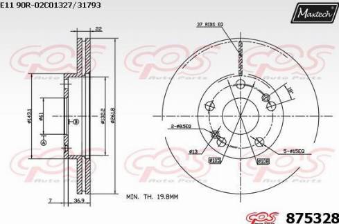 Maxtech 875328.0000 - Əyləc Diski furqanavto.az