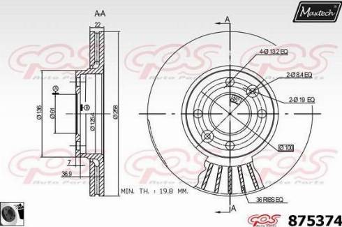 Maxtech 875374.0060 - Əyləc Diski furqanavto.az