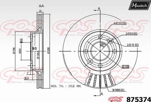 Maxtech 875374.0000 - Əyləc Diski furqanavto.az