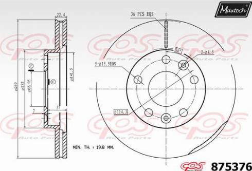 Maxtech 875376.0000 - Əyləc Diski furqanavto.az