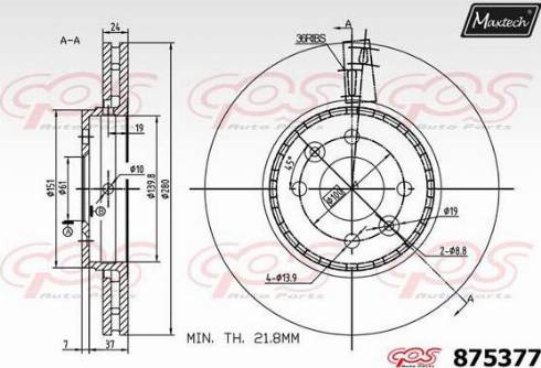 Maxtech 875377.0000 - Əyləc Diski furqanavto.az