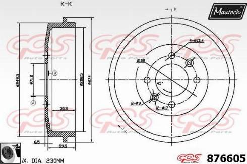 Maxtech 876605.0060 - Əyləc barabanı furqanavto.az