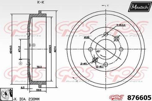 Maxtech 876605.0080 - Əyləc barabanı furqanavto.az