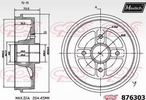 Maxtech 876303.0000 - Əyləc barabanı furqanavto.az