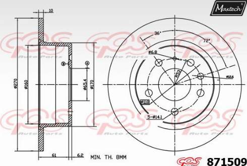 Maxtech 871509.0000 - Əyləc Diski furqanavto.az