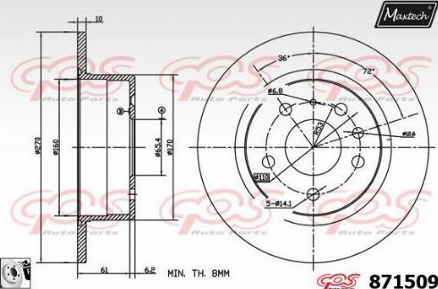 Maxtech 871509.0080 - Əyləc Diski furqanavto.az