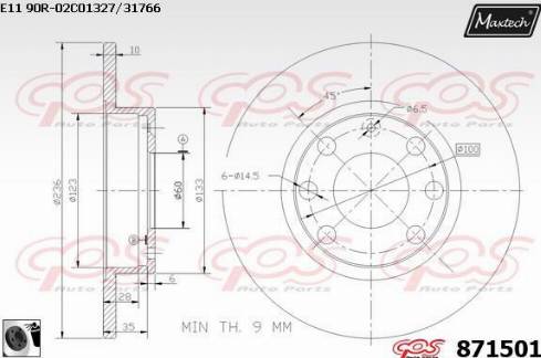 Maxtech 871501.0060 - Əyləc Diski furqanavto.az