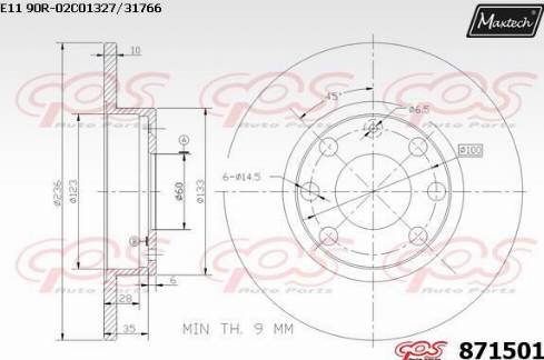 Maxtech 871501.0000 - Əyləc Diski furqanavto.az