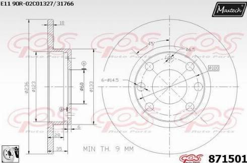 Maxtech 871501.0080 - Əyləc Diski furqanavto.az