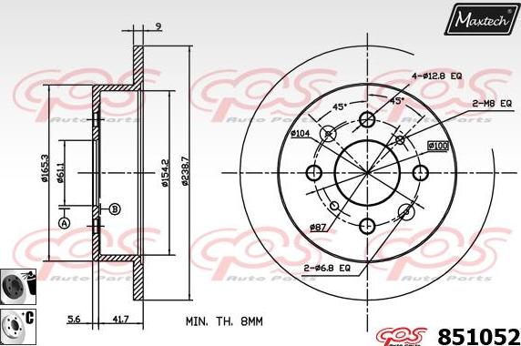 Maxtech 871516 - Əyləc Diski furqanavto.az