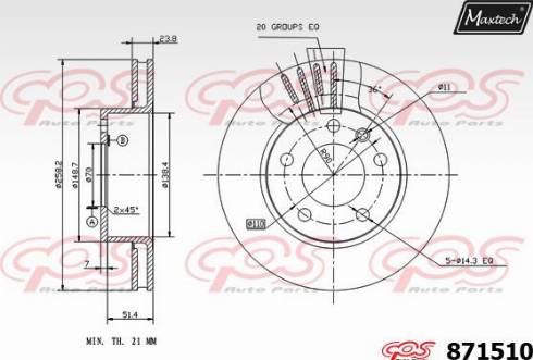 Maxtech 871510.0000 - Əyləc Diski furqanavto.az