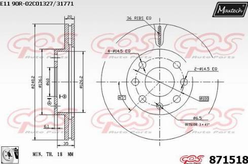 Maxtech 871518.0080 - Əyləc Diski furqanavto.az