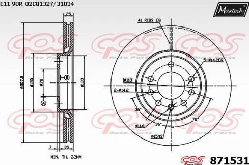 Maxtech 871531.0000 - Əyləc Diski furqanavto.az