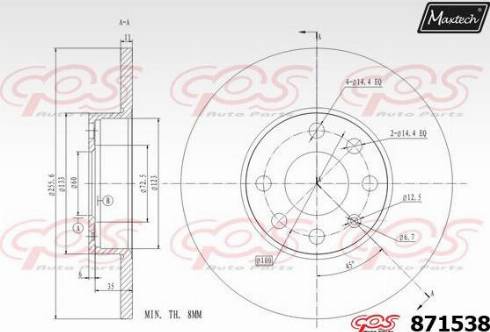 Maxtech 871538.0000 - Əyləc Diski furqanavto.az