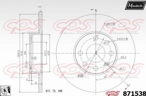 Maxtech 871538.0080 - Əyləc Diski furqanavto.az