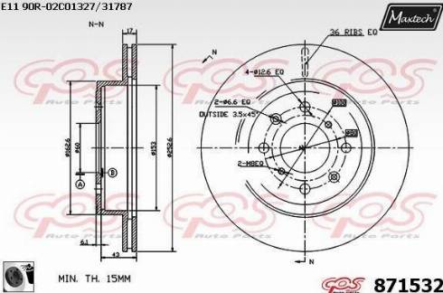 Maxtech 871532.0060 - Əyləc Diski furqanavto.az