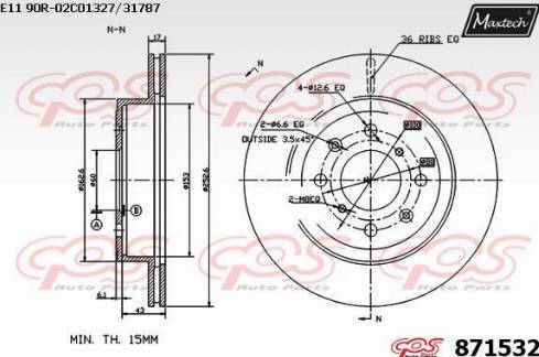 Maxtech 871532.0000 - Əyləc Diski furqanavto.az