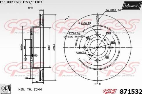 Maxtech 871532.0080 - Əyləc Diski furqanavto.az