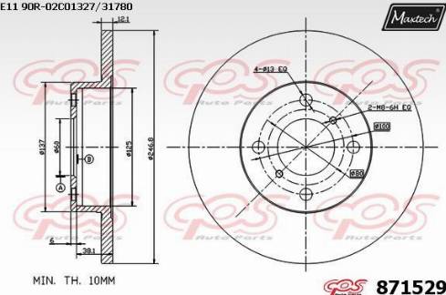 Maxtech 871529.0000 - Əyləc Diski furqanavto.az