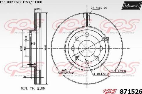 Maxtech 871526.0000 - Əyləc Diski furqanavto.az