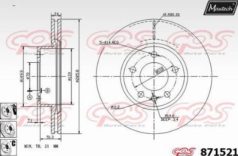 Maxtech 871521.6880 - Əyləc Diski furqanavto.az