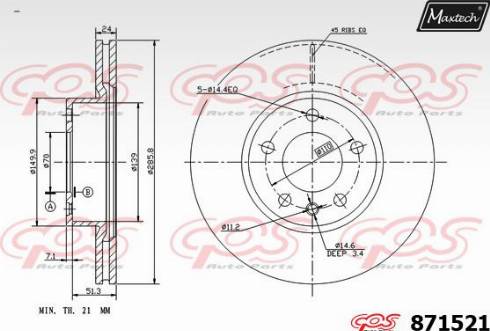 Maxtech 871521.0000 - Əyləc Diski furqanavto.az