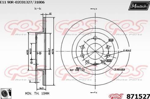 Maxtech 871527.0060 - Əyləc Diski furqanavto.az