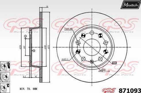 Maxtech 871093.6880 - Əyləc Diski furqanavto.az