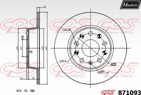 Maxtech 871093.0000 - Əyləc Diski furqanavto.az