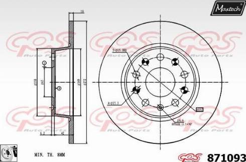 Maxtech 871093.0080 - Əyləc Diski furqanavto.az