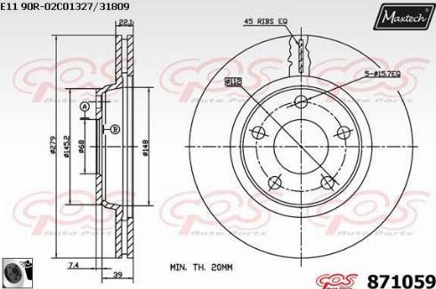 Maxtech 871059.0060 - Əyləc Diski furqanavto.az