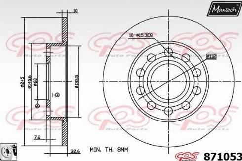 Maxtech 871053.0080 - Əyləc Diski furqanavto.az