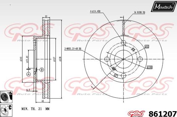 Maxtech 871052 - Əyləc Diski furqanavto.az