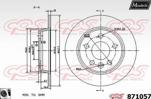 Maxtech 871057.0060 - Əyləc Diski furqanavto.az