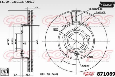 Maxtech 871069.0080 - Əyləc Diski furqanavto.az