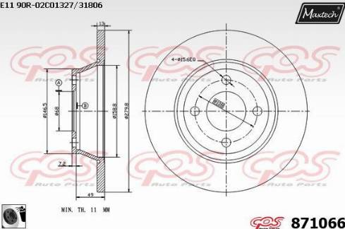 Maxtech 871066.0060 - Əyləc Diski furqanavto.az