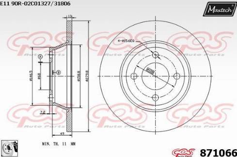 Maxtech 871066.0080 - Əyləc Diski furqanavto.az