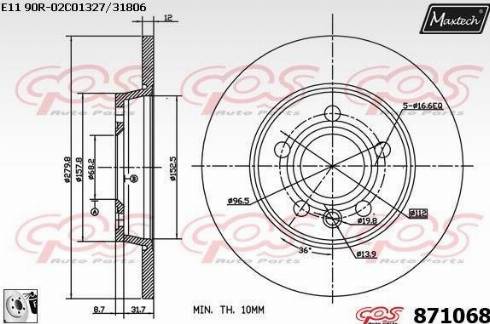 Maxtech 871068.0080 - Əyləc Diski furqanavto.az