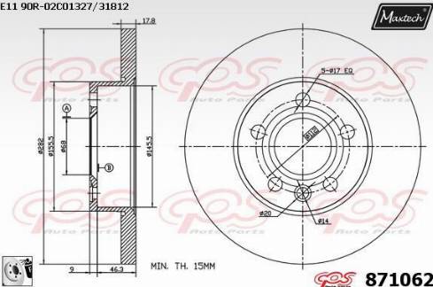 Maxtech 871062.0080 - Əyləc Diski furqanavto.az