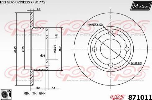 Maxtech 871011.0060 - Əyləc Diski furqanavto.az