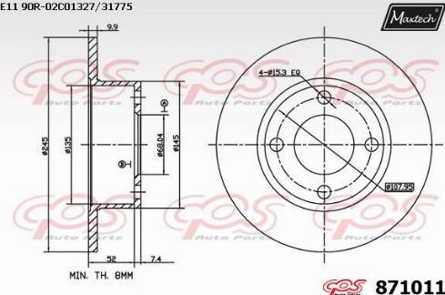 Maxtech 871011.0000 - Əyləc Diski furqanavto.az