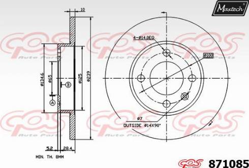 Maxtech 871085.0000 - Əyləc Diski furqanavto.az