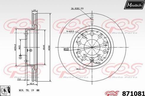 Maxtech 871081.0080 - Əyləc Diski furqanavto.az